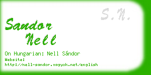 sandor nell business card